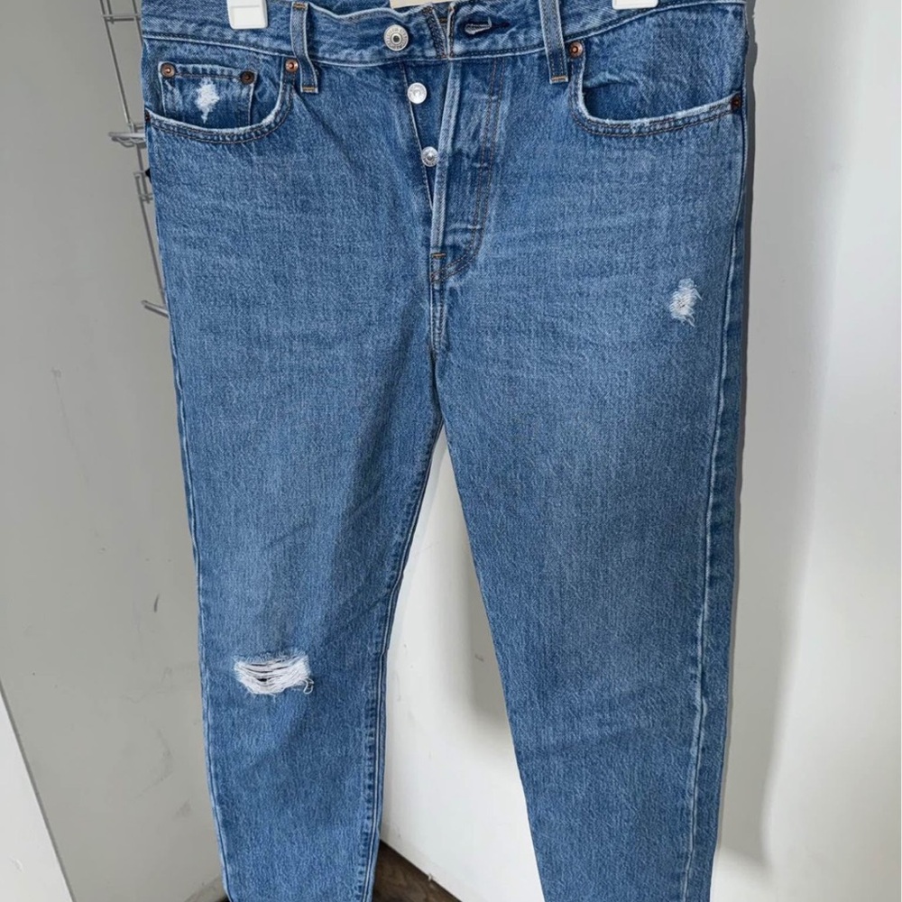 Blue Distressed Denim Jeans